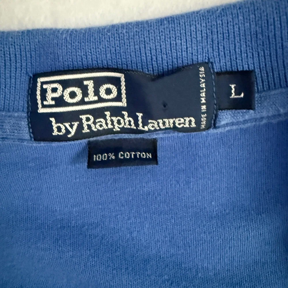 Polo Ralph Lauren Vintage Golf Crest Polo Shirt Blue Large Fit XL Plaid Placket
